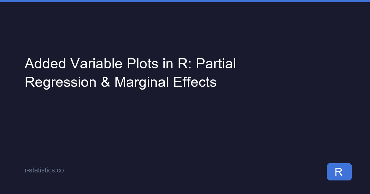 Added Variable Plots in R: Partial Regression & Marginal Effects