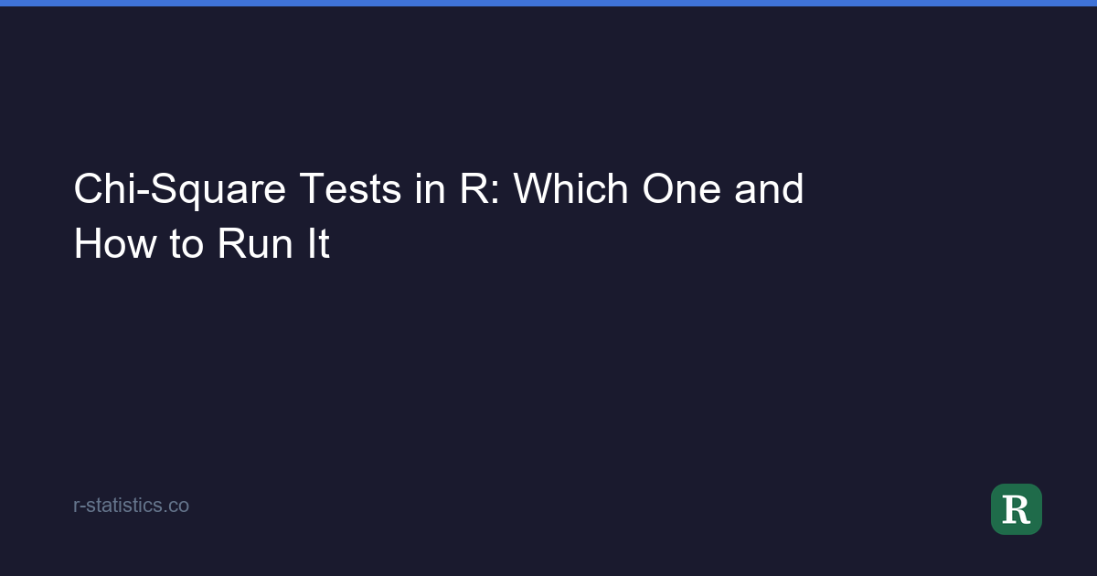 Chi-Square Tests in R: Which One and How to Run It