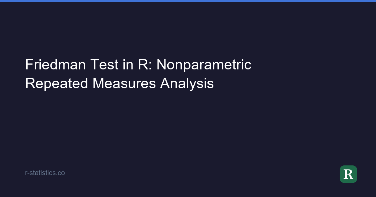 Friedman Test in R: Nonparametric Repeated Measures Analysis