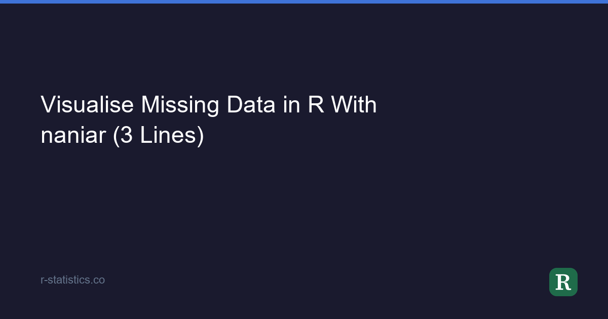Visualise Missing Data in R With naniar (3 Lines)