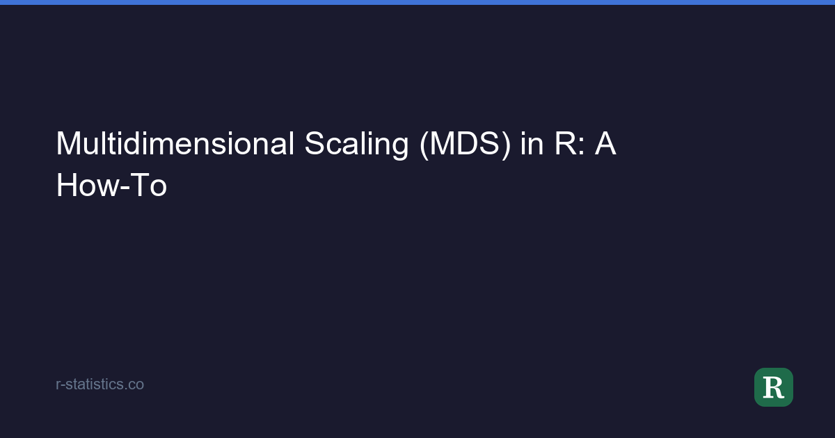Multidimensional Scaling (MDS) in R: A How-To