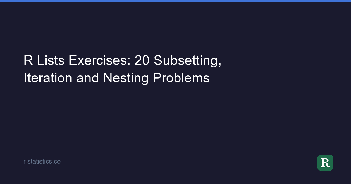 R Lists Exercises: 20 Subsetting, Iteration and Nesting Problems