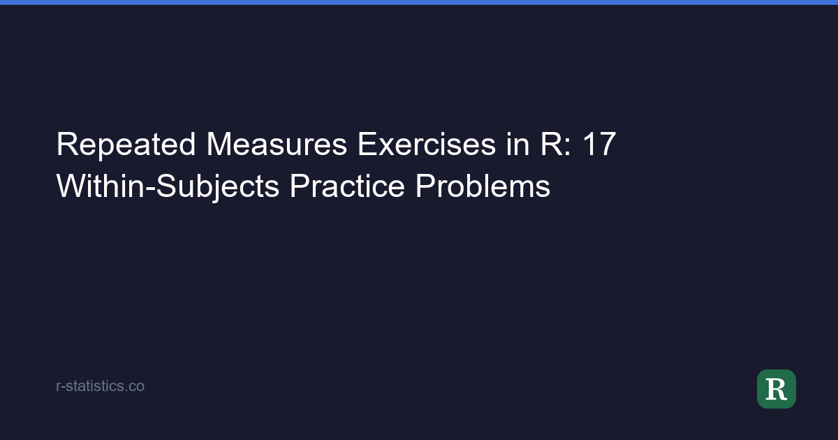 Measure R Repeated Measures Exercises in R: 17 Within-Subjects Practice Problems
