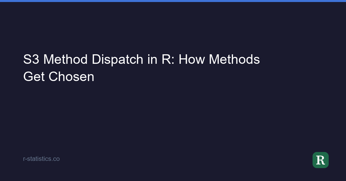 S3 Method Dispatch in R: How Methods Get Chosen
