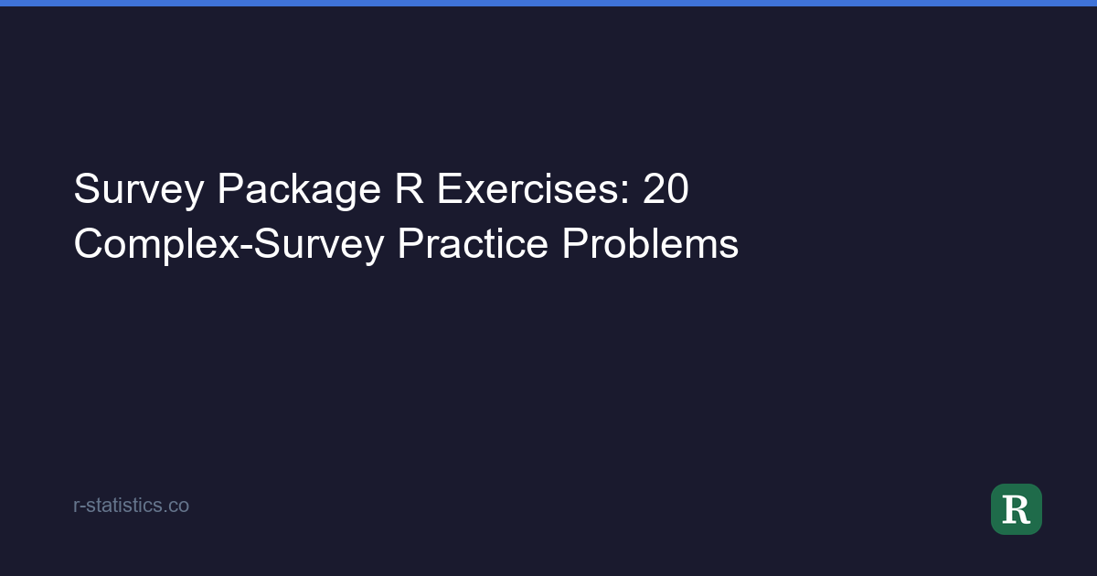 Survey Package R Exercises: 20 Complex-Survey Practice Problems