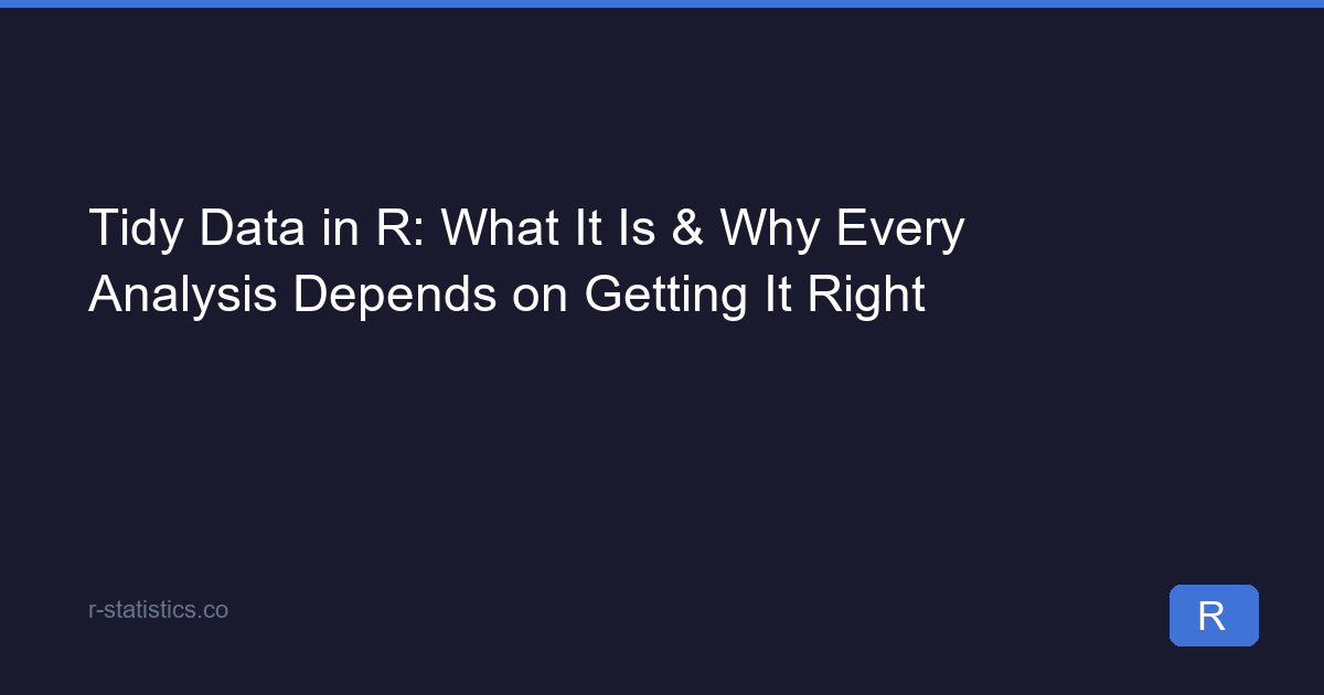 Tidy Data: The One Rule That Makes R Code Readable, Reusable, and ...