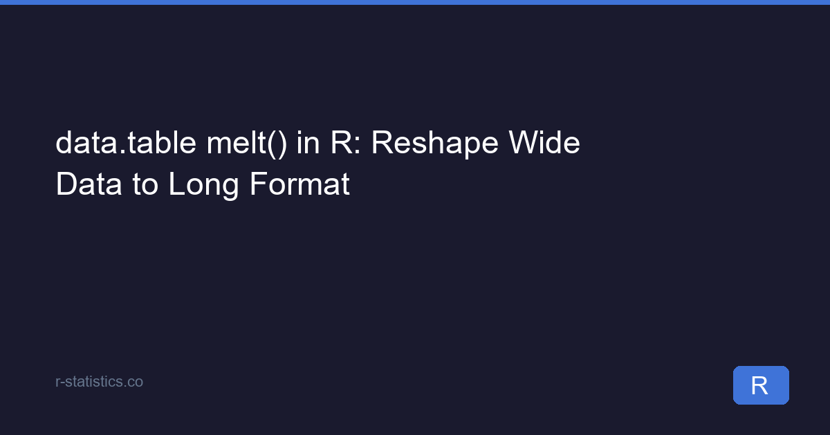 data.table melt() in R: Reshape Wide Data to Long Format
