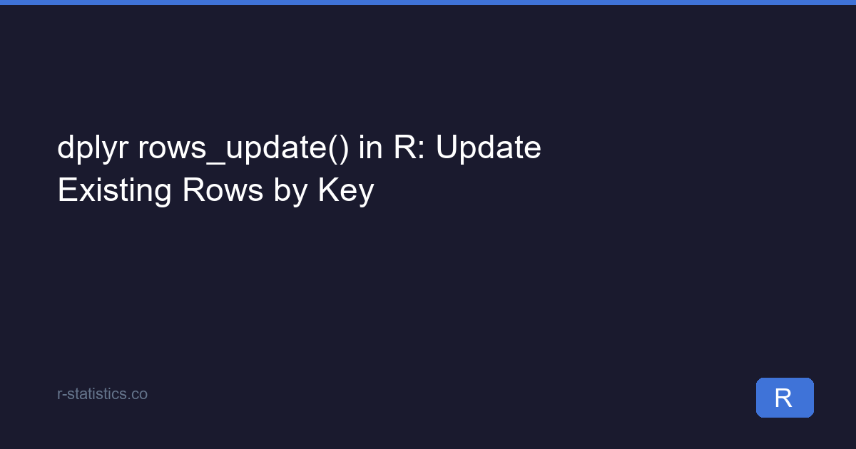 dplyr rows_update() in R: Update Existing Rows by Key