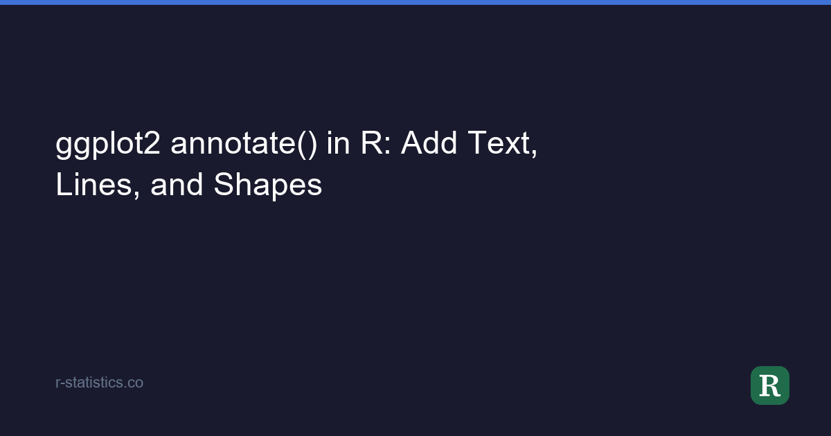 How To Add Note In R ggplot2 annotate() in R: Add Text, Lines, and Shapes