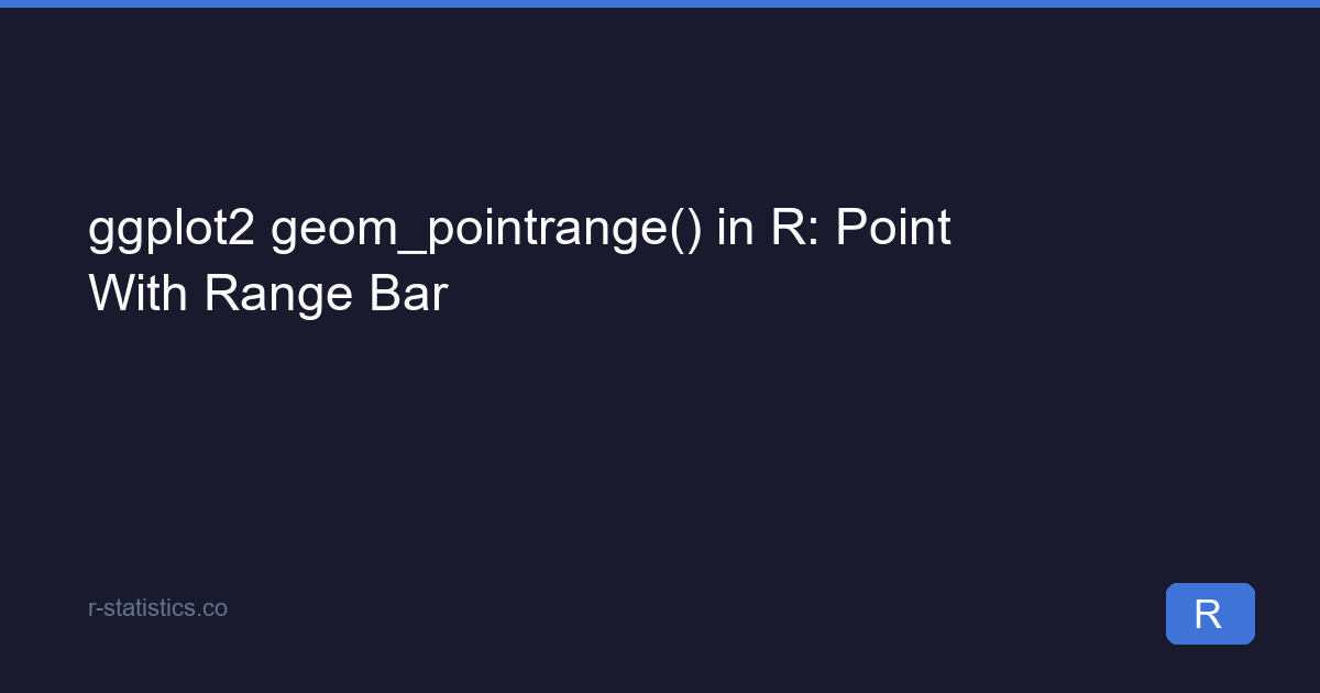 Choi R Point ggplot2 geom_pointrange() in R: Point With Range Bar