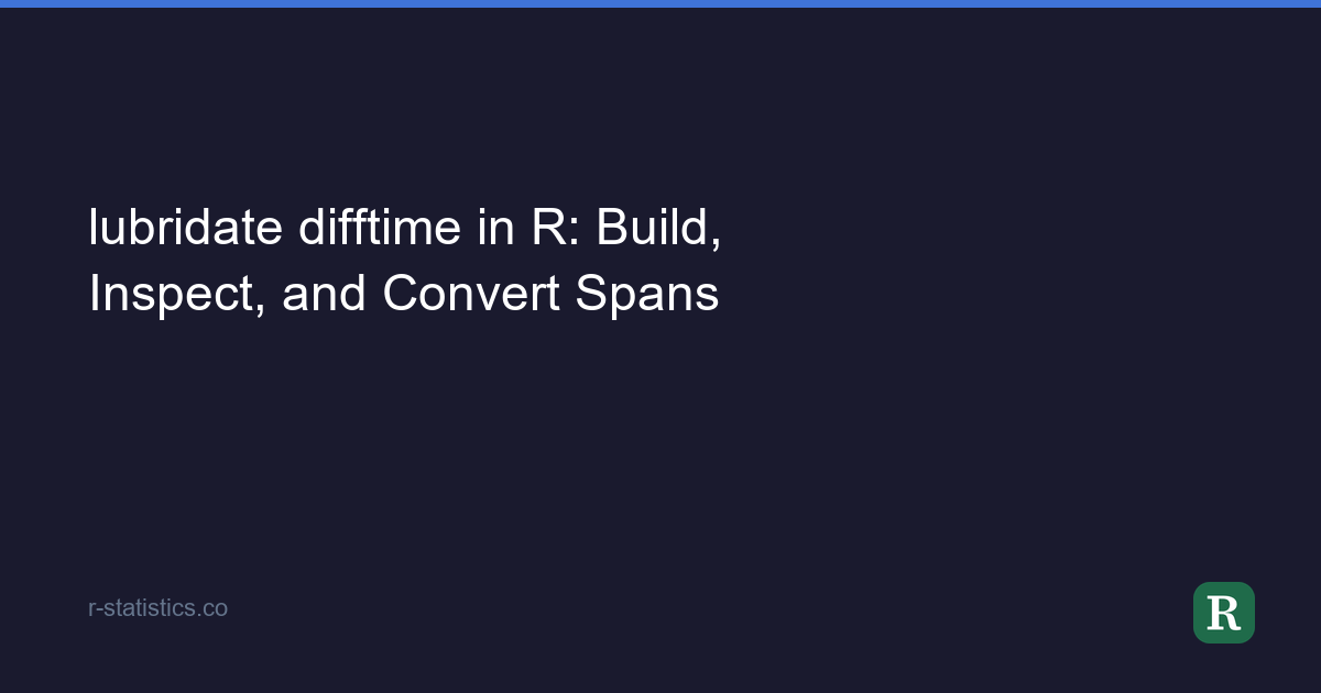 Difftime Function In R lubridate difftime in R: Build, Inspect, and Convert Spans