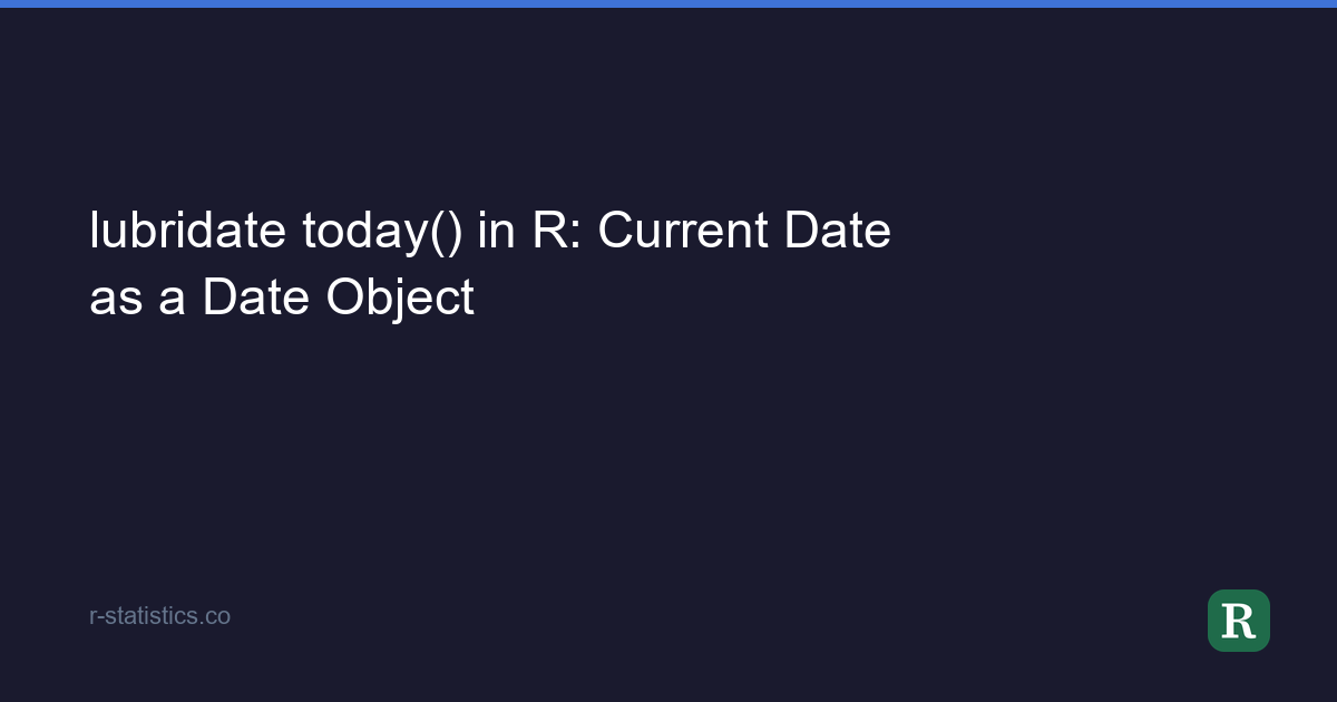 lubridate today() in R: Current Date as a Date Object