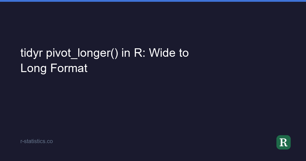 tidyr pivot_longer() in R: Wide to Long Format